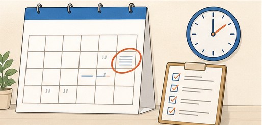 引っ越し日から逆算して優先作業を確認するカレンダー