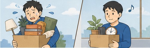 作業量が多く助けが必要な人と、自分で進められる人の比較